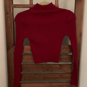 SEEK Los Angeles Never Work Red Turtleneck Ribbed